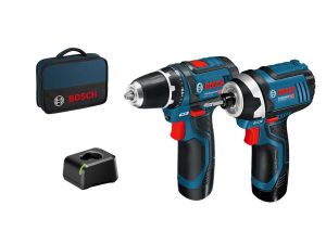 Bosch 18V Compact 1/2 Drill/Driver Kit with (2) 1.5 Ah Slim Pack Batteries  GSR18V-190B22