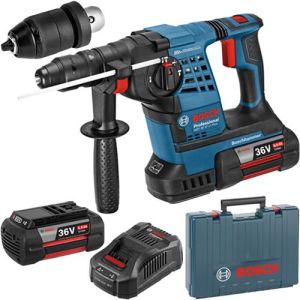 Bosch GBH 36 VFLI Plus 36V Professional Cordless Rotary Hammer plus 2 x 6.0Ah Batteries