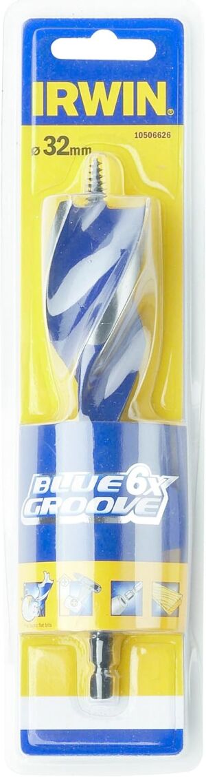 Irwin 6X Blue Groove Wood Drill Bit 32mm