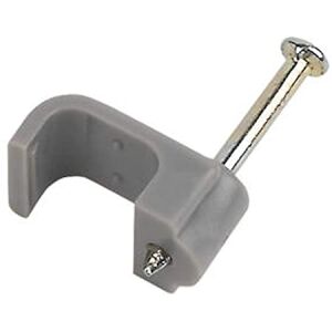 Flat Grey 1.0mm Twin and Earth Cable Clips 7mm (Box Of 100)