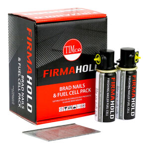 FirmaHold Collated Brad Nails - 16 Gauge x 50mm - Angled - Stainless Steel - Box of 2000 & 2 Fuel Cells