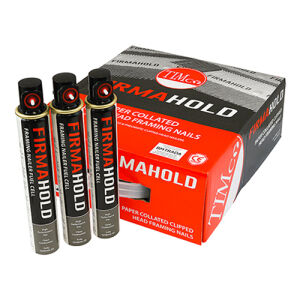 FirmaHold Collated Clipped Head Nails - 2.8 x 50mm - Angled - Ring Shank - Bright - Box of 3300 & 3 Fuel Cells