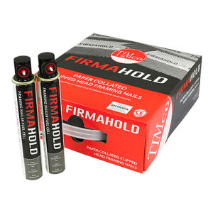 FirmaHold Collated Clipped Head Nails - 3.1 x 75mm - Angled - Ring Shank - Bright - Box of 2200 & 2 Fuel Cells