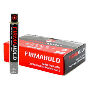FirmaHold Collated Clipped Head Nails - 2.8 x 50mm - Angled - Ring Shank - Galvanised - Box of 1100 & 1 Fuel Cell