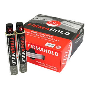FirmaHold Collated Clipped Head Nails - 3.1 x 75mm - Angled - Ring Shank - Galvanised - Box of 2200 & 2 Fuel Cells