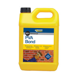 Everbuild Standard PVA Bond 501 Universal Adhesive and Bonding Agent - 5 Litre