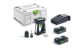 Festool 576436 18V Cordless Drill C 18 HPC 4,0 I-Plus 2 x 4.0Ah Batteries