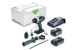 Festool 576767 18V Cordless Drill Quadrive TDC 18/4 5.2/4.0 I-Plus 4.0 & 5.2Ah Batteries