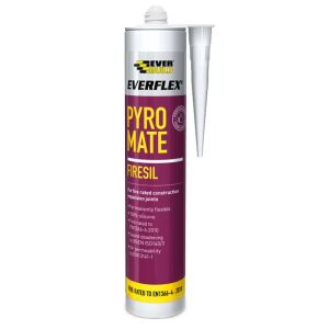 Everbuild Pyromate Fire Retardant Silicone Sealant - White - 295ml