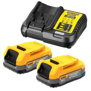 DeWalt DCB1102E2 18V XR Powerstack Starter Kit - Charger & 2 x Batteries