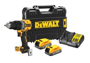 DeWalt DCD805E2T XR 18V Brushless Compact Combi Hammer Drill Driver Kit - 2 x Powerstack Batteries