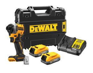 DeWalt DCF850E2T XR 18V Brushless Ultra Compact Impact Driver Kit - 2 x Powerstack Batteries