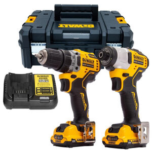 DeWalt DCK2110L2T 12V Max Twin Pack DCD701, DCF81 & 2 Batteries