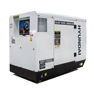 Hyundai - DHY12500SE - Silenced Single Phase Long Run Standby Diesel Generator 10kW - 230V