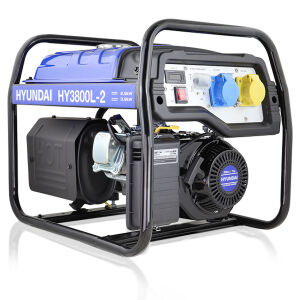 Hyundai - HY3800L-2 - Recoil Start Long-Run Petrol Site Generator 3.2kW - 115V/230V