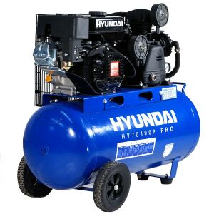 Hyundai - HY70100P - 90 Litre Petrol Air Compressor 10.7CFM/145psi - Belt Drive - 7hp