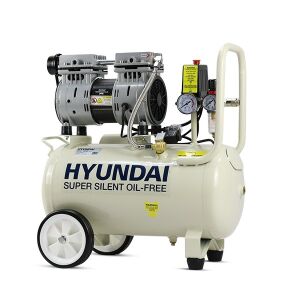 Hyundai - HY7524 - 24 Litre Silenced Air Compressor 5.2CFM/100psi - Oil Free - Direct Drive - 1hp - 230V