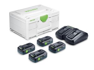 Festool 578824 Energy Set SYS 18V 4XTBX4/TCL6DUO - 4 x 4.0Ah Tabless Batteries