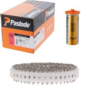 Paslode 142200 IM45GN 2.8 x 25mm HDGV Ring Shank Coil Nails - Box of 1000 & 1 Fuel Cell