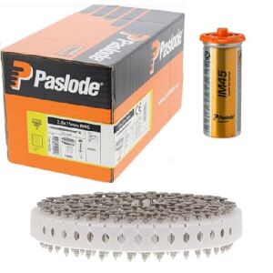 Paslode 142202 IM45GN 2.8 x 32mm Stainless Steel Ring Shank Coil Nails - Box of 1000 & 1 Fuel Cell