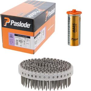 Paslode 142205 IM45GN 2.5 x 35mm ELGV Coil Torx Nailscrews - Box of 1000 & 1 Fuel Cell
