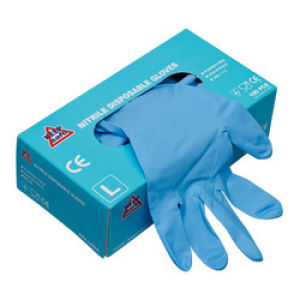 Disposable Nitrile Powder Free Gloves - Pack of 100 - Size Large