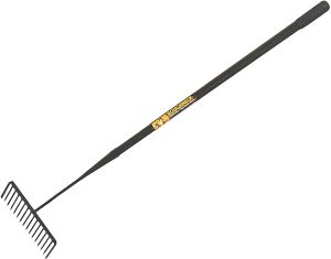 Roughneck Tarmac Rake 16 Round Teeth - Tubular Steel Shaft Handled