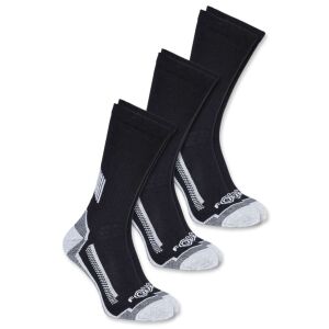 Carhartt Force Work Crew Sock - 3 Pair Pack - Black - Large