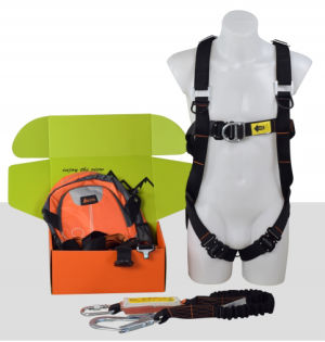 Aresta Scaffolder Kit 6E - Double Point Elasticated Harness - Elasticated Webbing Lanyard - Kit Bag