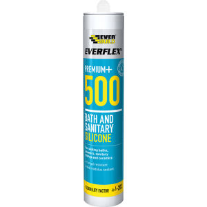 Everbuild 500 Bath & Sanitary Silicone Sealant - White - 310ml