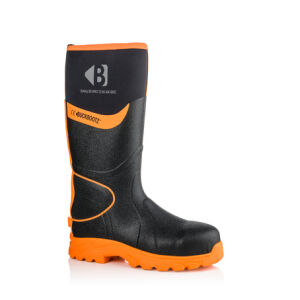 Buckbootz Safety S5 High Visibility Wellington Boot with Ankle Protection - Black/Orange - Size 13