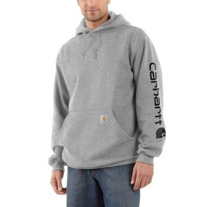 Carhartt Logo Hooded Sweatshirt - Heather Grey/Black - X-Large