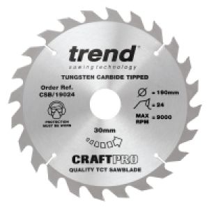 Trend CSB/19024 Craft Pro Saw Blade 190mm Diameter - 30mm Bore - 24 Tooth