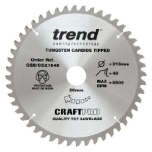 Trend CSB/CC21648 Craft Pro Saw Blade 216mm Diameter - 30mm Bore - 48 Tooth