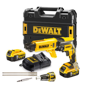 DeWalt DCF620P2K 18V Brushless Collated Drywall Screwdriver - 2 x 5.0Ah Li-Ion Batteries & TSTAK 2 Kitbox