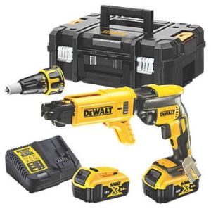 DeWalt DCF620P2K 18V Brushless Collated Drywall Screwdriver - 2 x 5.0Ah Li-Ion Batteries & TSTAK 2 Kitbox