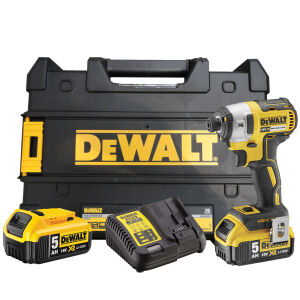 DeWalt DCF887P2 18V XR Brushless 3 Speed Impact Driver - c/w 2 x 5.0 Ah Batteries