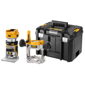 DeWalt DCW604NT 18V XR Brushless 1/4" Router/Trimmer - Bare Unit with Extra Bases