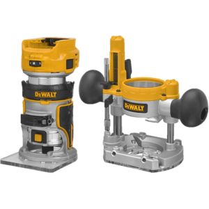 DeWalt DCW604NT 18V XR Brushless 1/4" Router/Trimmer - Bare Unit with Extra Bases