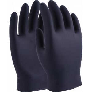 Hantex Nova-BLK - 4mil Premium Black Nitrile Powderfree - X-Large - Box of 100