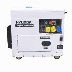 Hyundai - DHY8000SELR - Silenced Single Phase Long Run Standby Diesel Generator 6.0kW - 115V/230V