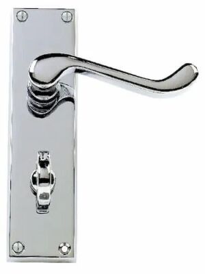 Dale Hardware DP058224 Polished Chrome Victorian Scroll Lever Handle Latch - Bathroom