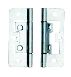 Dale Hardware DX40509 BZP Flush Hinges 50mm - Pack of 2