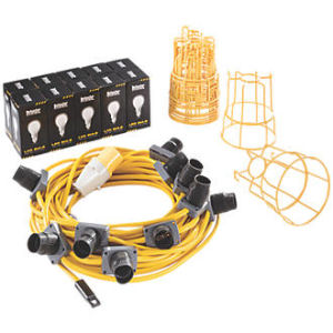 22m Led Festoon Kit 110V 10 Lights C/W Chain, Bulb Holders and Guards