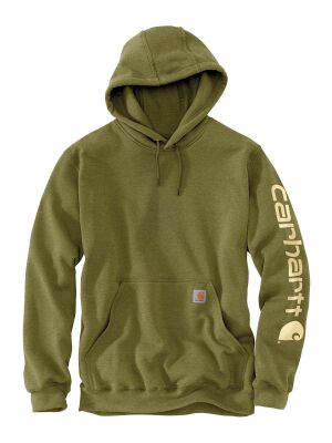 Carhartt Logo Hooded Sweatshirt - True Olive/Heather - Small