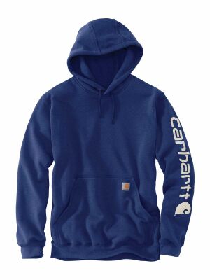 Carhartt Logo Hooded Sweatshirt - Scout Blue Heather - Large