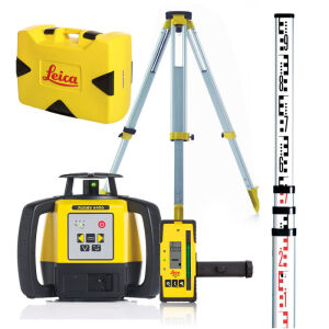 Leica Rugby 640G & Rod Eye 120G Green Rotary Laser Kit