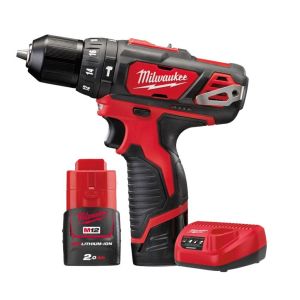 Milwaukee M12BPD-202C 12V Compact Combi Hammer Drill 2 x 2.0Ah Batteries