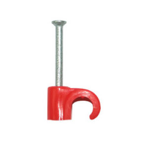 Round Red Plus Cable Clips 7-8mm (Box Of 100)