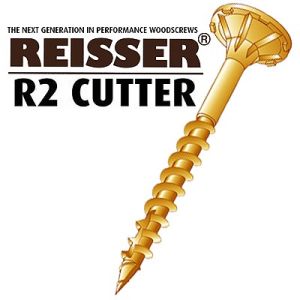 6.0 x 100 Reisser R2 Cutter Yellow CSK Woodscrews (Box Of 100)